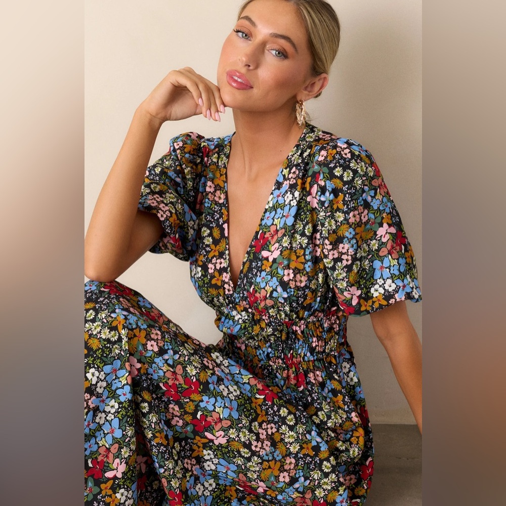 MINKPINK JOSIE PUFF SLEEVE MIDI DRESS